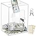 Vcertcpl XLarge Acrylic Clear Piggy Bank with Lock for Adults and Kids Money Saving Box Openable Coin Bank Change Jar - Image 3