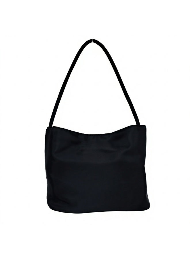 Women's Minimalist Nylon Lightweight Portable Handbag - Black - Image 1