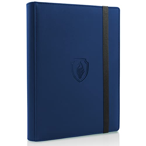 Fabmaker Trading Card Binder 9 Pocket, Fabmaker PU Cover Card Collection Binder for 360 Cards, Premium Card Album, Sturdy Card Holder Folders for YuGiOh, MTG, TCG, Game Cards & Sports Cards, Navy Blue - Image 1