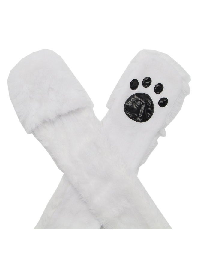 Bioterti Plush Novelty Animal Hat: One Size Fits All Adults & Kids/Soft, Warm Beanie Hat (White Furry Bear) - Image 2