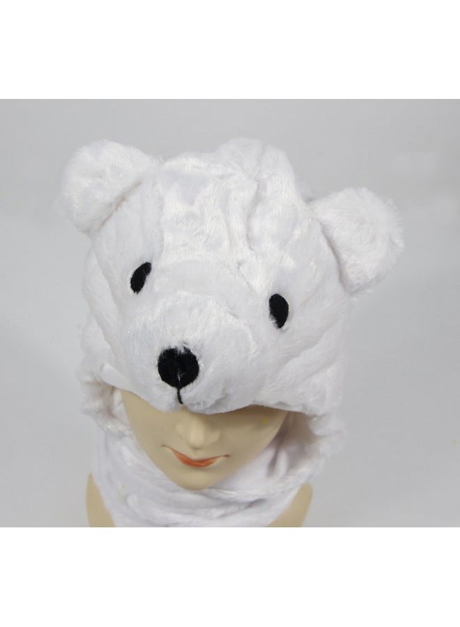 Bioterti Plush Novelty Animal Hat: One Size Fits All Adults & Kids/Soft, Warm Beanie Hat (White Furry Bear) - Image 3