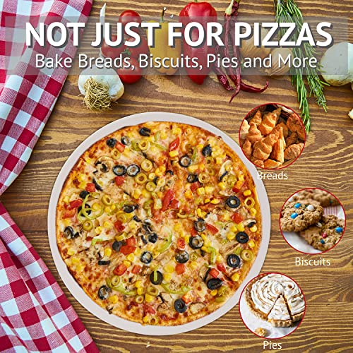 Waykea 9” Round Small Pizza Stone for Toaster Oven | Cordierite Grilling Stone Bread Baking Stone for Grill, Oven | Bake Homemade Golden Crispy Crust Pizza - Image 3