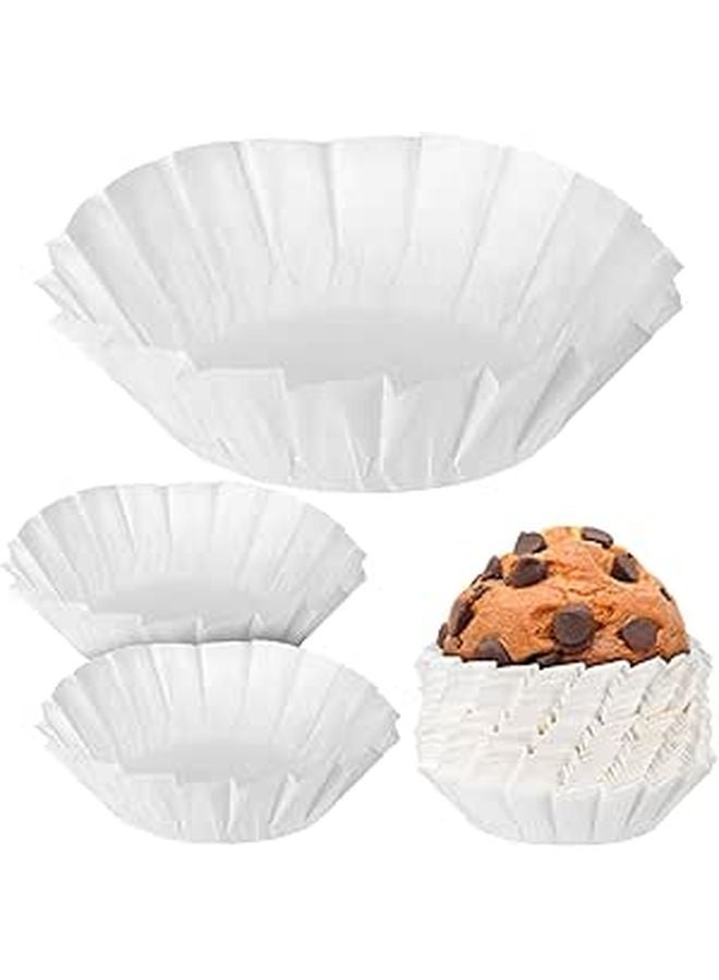 White 4 Inch Cupcake Paper Cups 200 Pack Food Grade Baking Liners For Wedding Party Bakery - Image 1