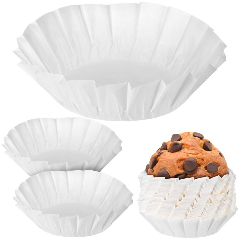 White 4 Inch Cupcake Paper Cups 200 Pack Food Grade Baking Liners For Wedding Party Bakery - Image 2