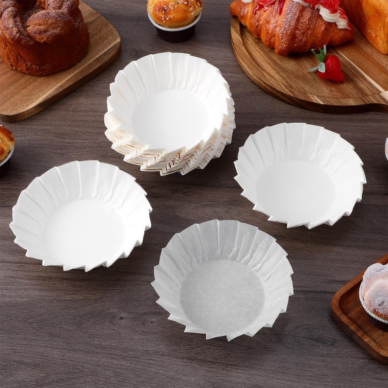 White 4 Inch Cupcake Paper Cups 200 Pack Food Grade Baking Liners For Wedding Party Bakery - Image 4