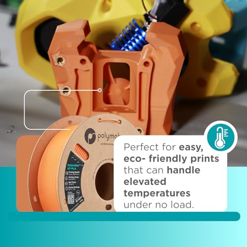 Polymaker HTPLA Filament 175mm Orange High Temp PLA for 3D Printing Heat Stable Up to 150C Easy to Print Works with Most FDM Printers 1kg Spool - Image 3