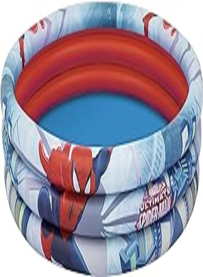 MARVEL حوض سباحة قابل للنفخ بثلاث حلقات سبايدرمان من بيست واي - 60 × 12 بوصة