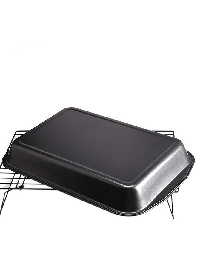 LI-GELISI Black Large Rectangular Baking Pan Carbon Steel Nonstick Cake Mold Oven Baking Pan (Size: 16 Inches Long X 11 Inches Wide X 2 Inches High) - Image 5