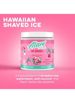 Alani Nu Pre Workout Powder Hawaiian Shaved ICE | Amino Energy Boost | Endurance Supplement | Sugar Free | 200mg Caffeine | L-Theanine, Beta-Alanine, Citrulline | 30 Servings  - Image 4