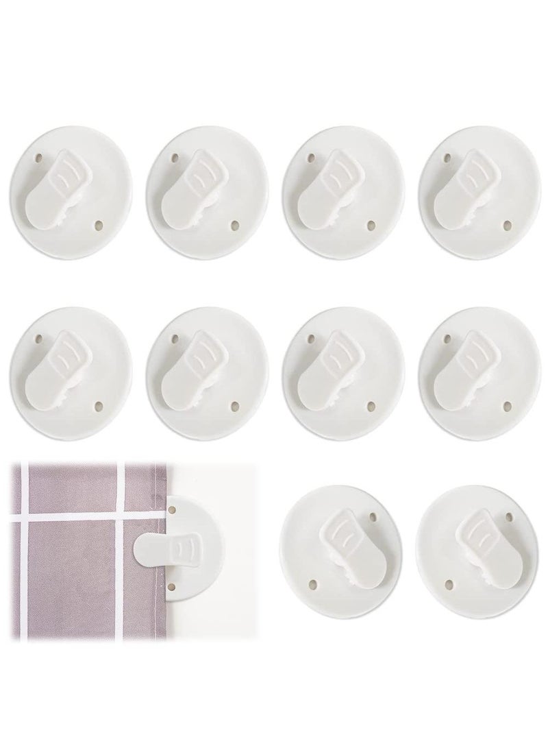 Sweet seven Shower Splash Clips - 10 Pack Self Adhesive Curtain Holders, Windproof Splash Guards, 5.5cm/2.2 inches - Image 1