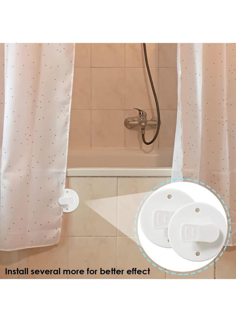 Sweet seven Shower Splash Clips - 10 Pack Self Adhesive Curtain Holders, Windproof Splash Guards, 5.5cm/2.2 inches - Image 3