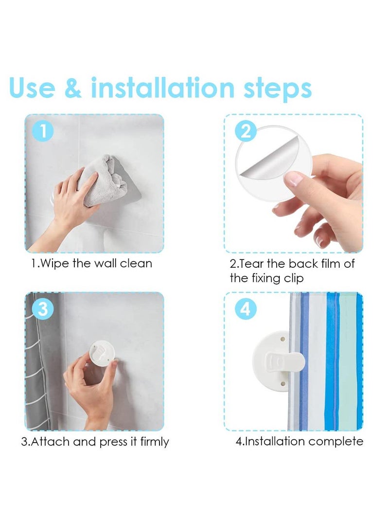 Sweet seven Shower Splash Clips - 10 Pack Self Adhesive Curtain Holders, Windproof Splash Guards, 5.5cm/2.2 inches - Image 5