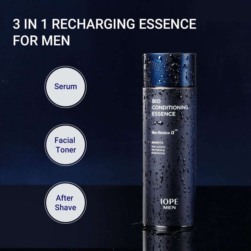 IOPE Moisturizing Serum for Men - Men Bio Essence Intensive Anti Aging, Skin Tightening and Soothing, 3 in 1 Skincare for Fine Lines, 4.90 FL.OZ.(145ml) by Amorepacific - Image 2