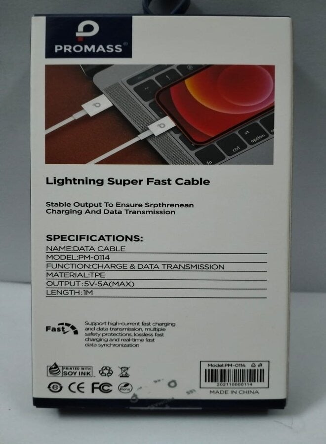 PROMASS For All Lightning Port Fast Charging Devices Data Cable. - Image 3