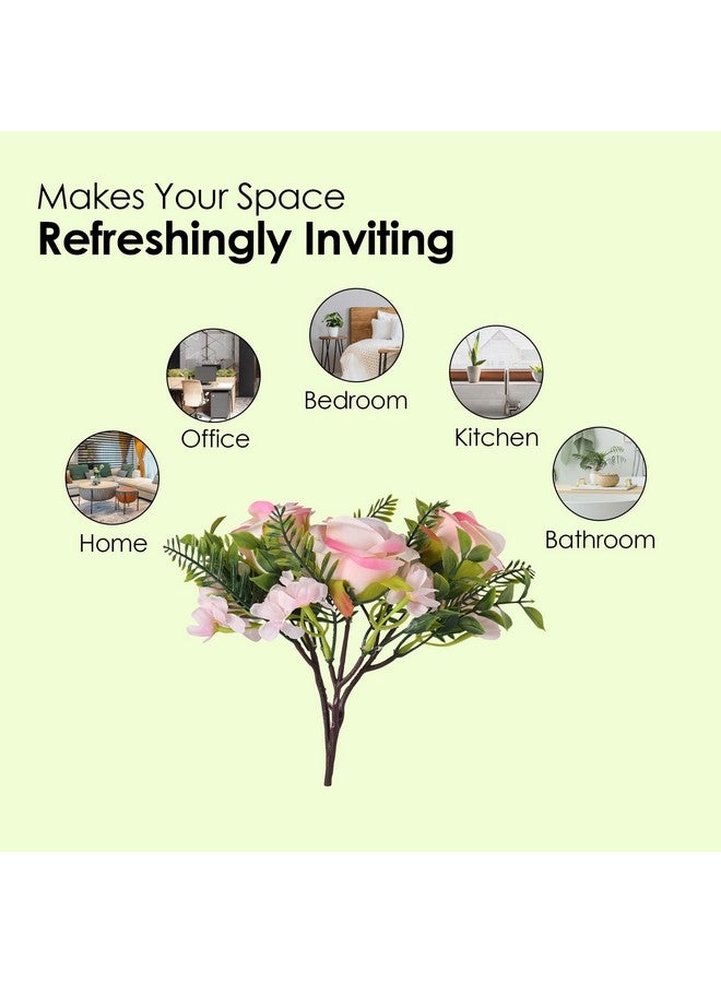 Homestic Artificial Plant | Artificial Flowers For Decoration | Natural Looking Plants | Decoration Artificial Flowers Pot | Plants For Office Décor | Rose Blub | Multicolor - Image 4