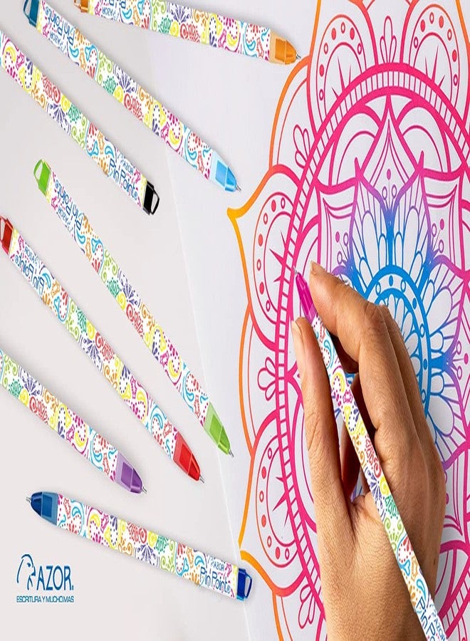 AZOR Greks Colored Ballpoint Pens, Set of 8 Fine Point Pens 0.7mm, Cute & Colorful Pens for Journals, Women, Girls & Gifts, Assorted Colors - Image 2