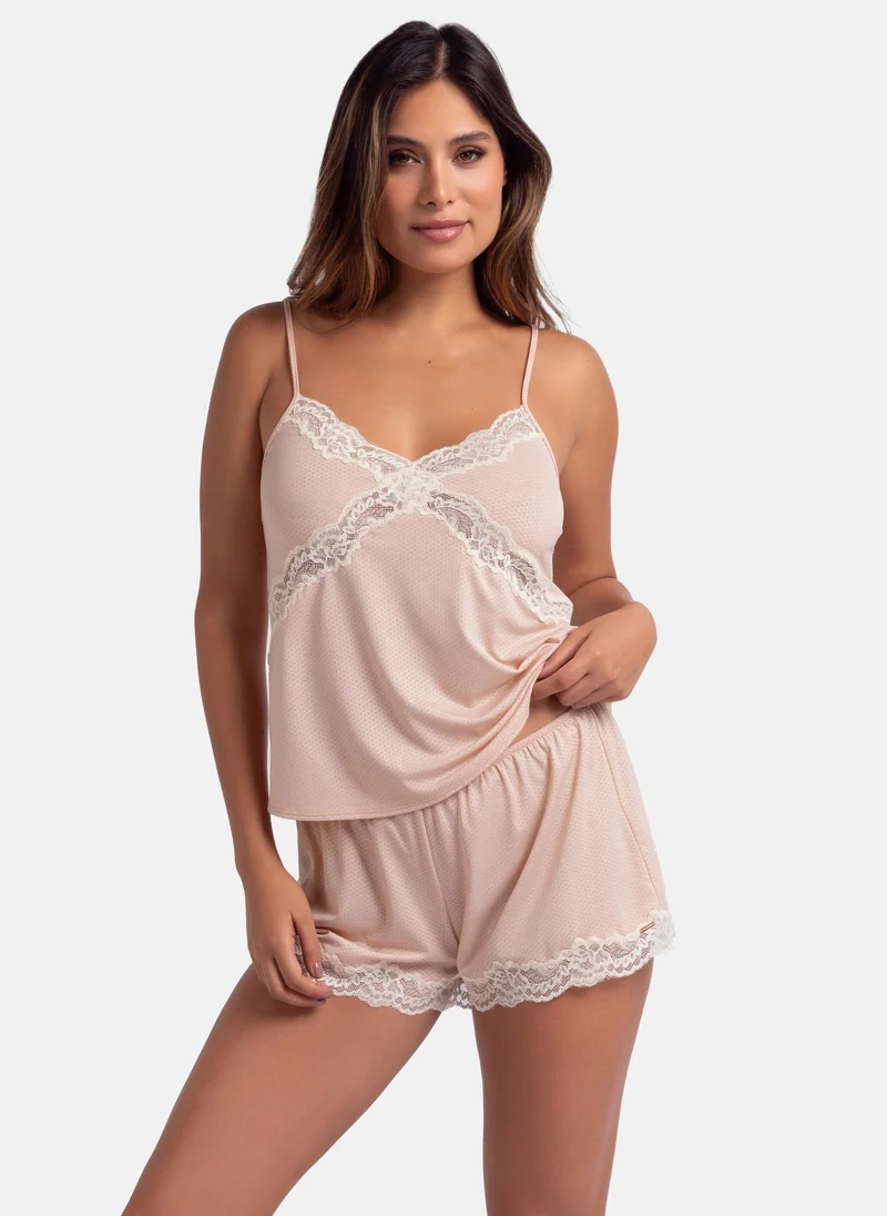 دورينا Lace Detail High Waist Shorts