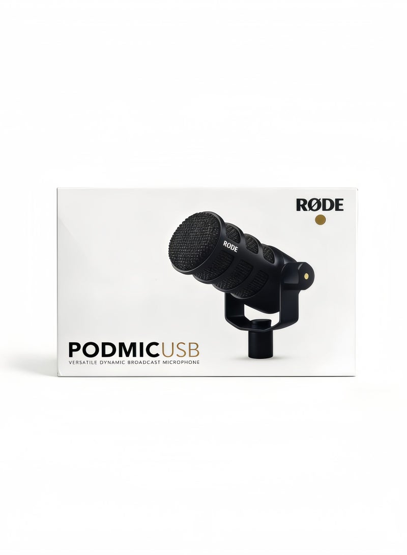 رود ميكروفون البث الديناميكي متعدد الاستخدامات RØDE-PodMic USB مع اتصال XLR وUSB للبودكاست والبث والألعاب وصنع الموسيقى وإنشاء المحتوى (أسود) - Image 4