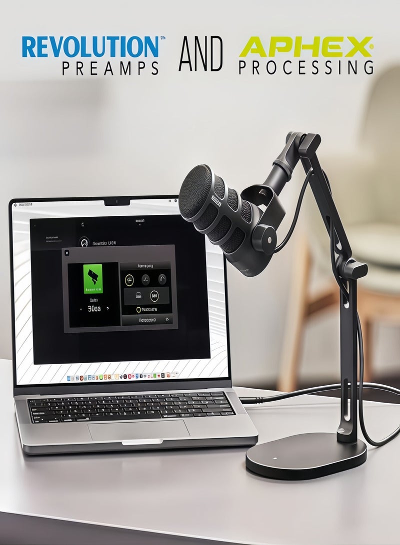 رود ميكروفون البث الديناميكي متعدد الاستخدامات RØDE-PodMic USB مع اتصال XLR وUSB للبودكاست والبث والألعاب وصنع الموسيقى وإنشاء المحتوى (أسود) - Image 5