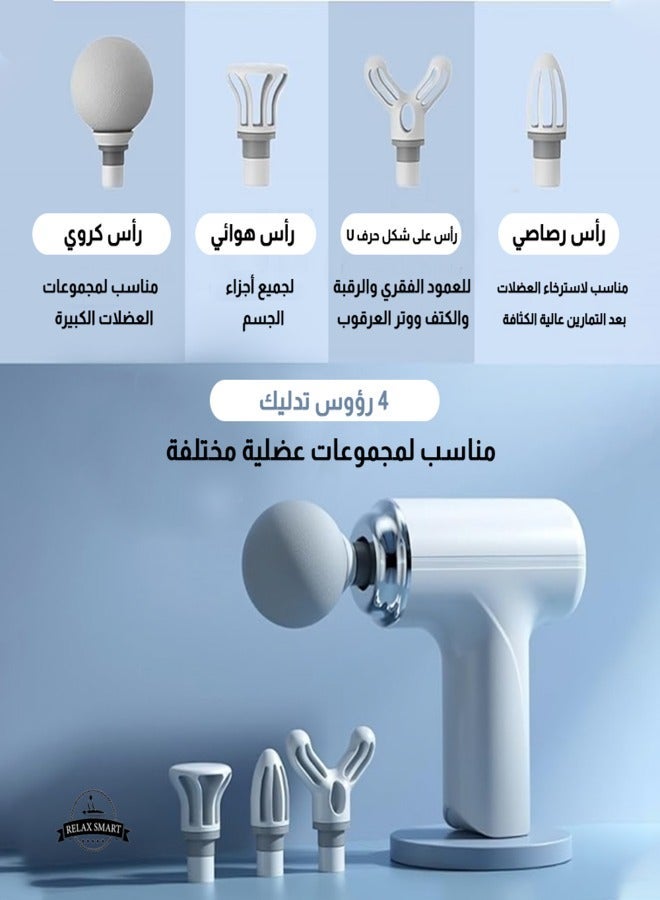 Relax Smart Massage Gun – Deep Tissue Muscle Massager for Athletes, Portable Pain Relief Device with 32 Adjustable Speeds & 4 Interchangeable Massage Heads - Image 2