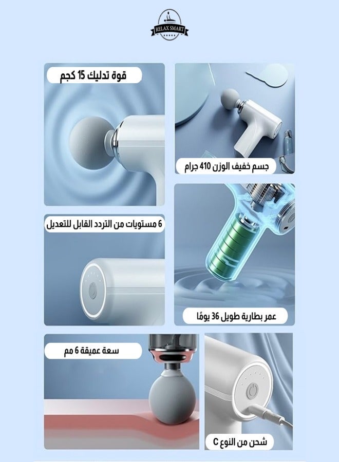 Relax Smart Massage Gun – Deep Tissue Muscle Massager for Athletes, Portable Pain Relief Device with 32 Adjustable Speeds & 4 Interchangeable Massage Heads - Image 4