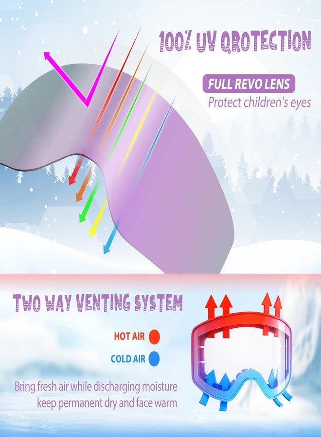 EXP VISION Children’s Ski/Snowboard Goggles for Glasses Wearers, Snow Goggles, Mirrored, for Junior Boys and Girls, Teenagers, 4-14 Years - Image 2