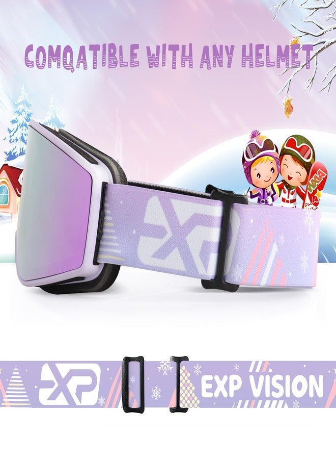 EXP VISION Children’s Ski/Snowboard Goggles for Glasses Wearers, Snow Goggles, Mirrored, for Junior Boys and Girls, Teenagers, 4-14 Years - Image 5