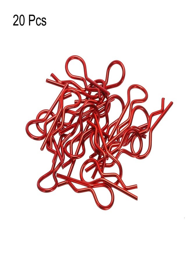 MECCANIXITY 20pcs 30-Degree Angle RC Body Clips Bent Springy R Pins 24.3x1.2x9.4mm for All 1/8 1/10 Scale Model RC Car Crawler Truck Shell Replacement(Red) - Image 3
