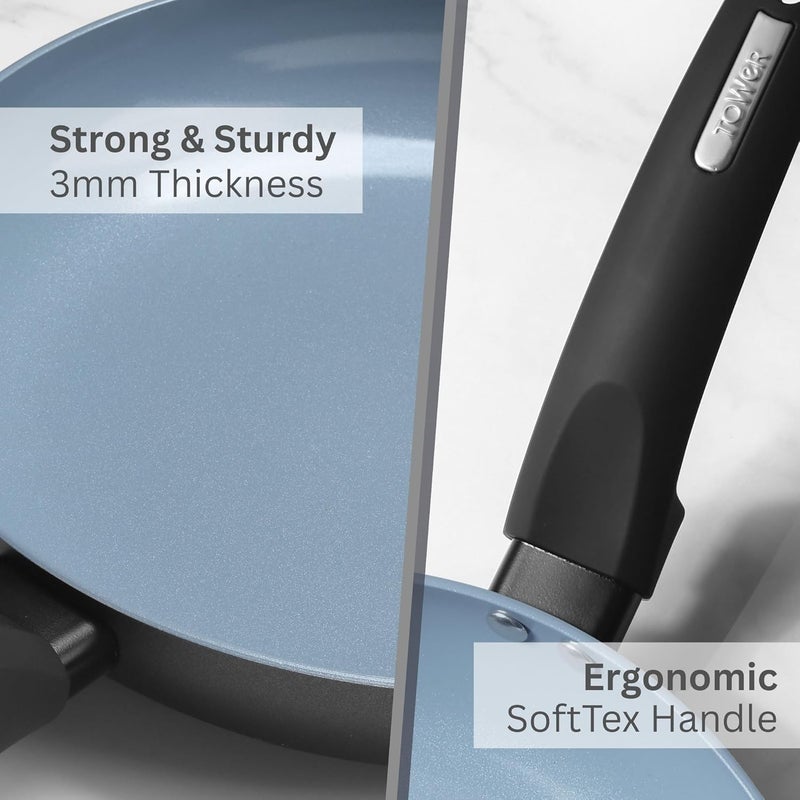 Tower مقلاة سيراشور 26 سم سيراميك غير لاصقة - طهي قليل الزيت، تسخين سريع ومتساوي، متوافقة مع الغاز والحث، ضمان لمدة 1.5 سنة - Image 5