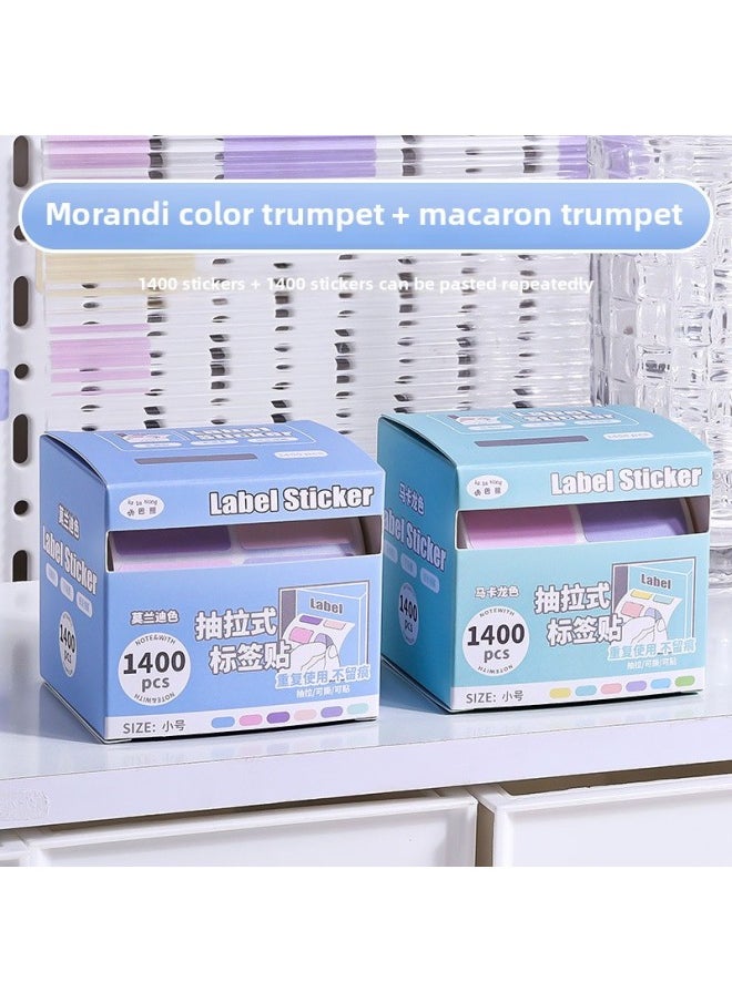 Preferential Convenience High Name Sticker Sticker Sticker Student Pull Value Mark Yan Chronicle Memo Sticker Special Sticker Label-Color:[macaron Small + Morandi Trumpet] 2 Boxes With 2800 Stickers In Total  - Image 1