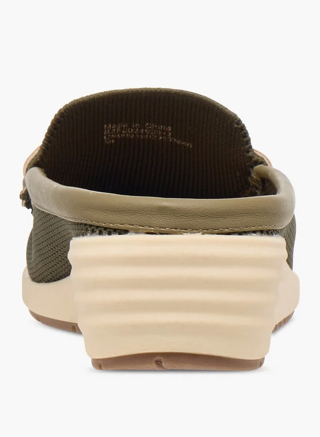 Le Confort  Metal Accent Flyknit Slip-On Mules With Wedge Heels for Women | Best Price UAE