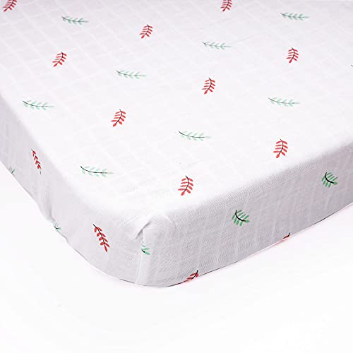 Kicks & Crawl Sleepy Leaves Organic Crib Sheet - Image 4
