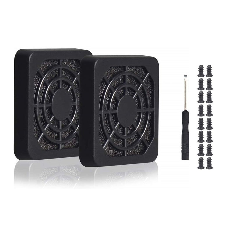 4pcs 40mm Fan Cover Dust Filter Grill Black with Screws (40mm)