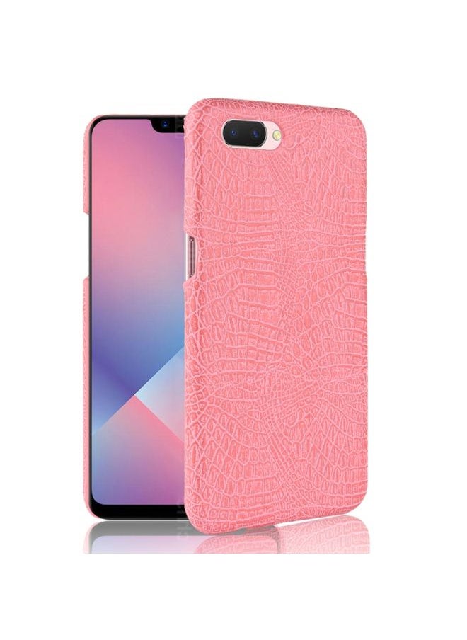 HuHa Case Cover For Oppo A12e Shockproof Crocodile Texture PC + PU Case Pink 
