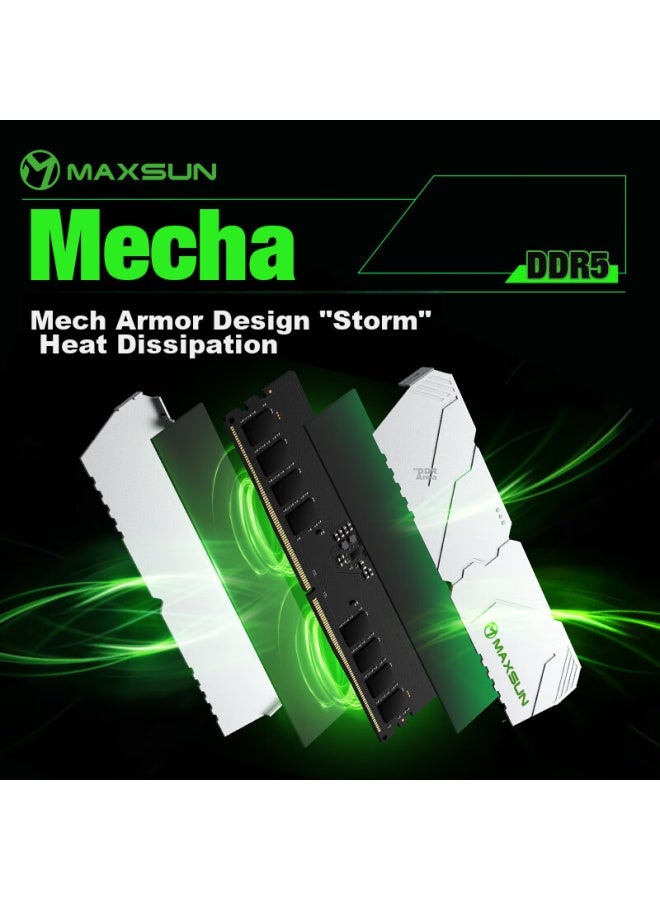 MAXSUN ماكسون 32 جيجابايت (16 جيجابايت × 2) مجموعة ذاكرة ديسكتوب DDR5 5600 مع موزع حرارة سلسلة ميكا ستورم W5 - Image 5