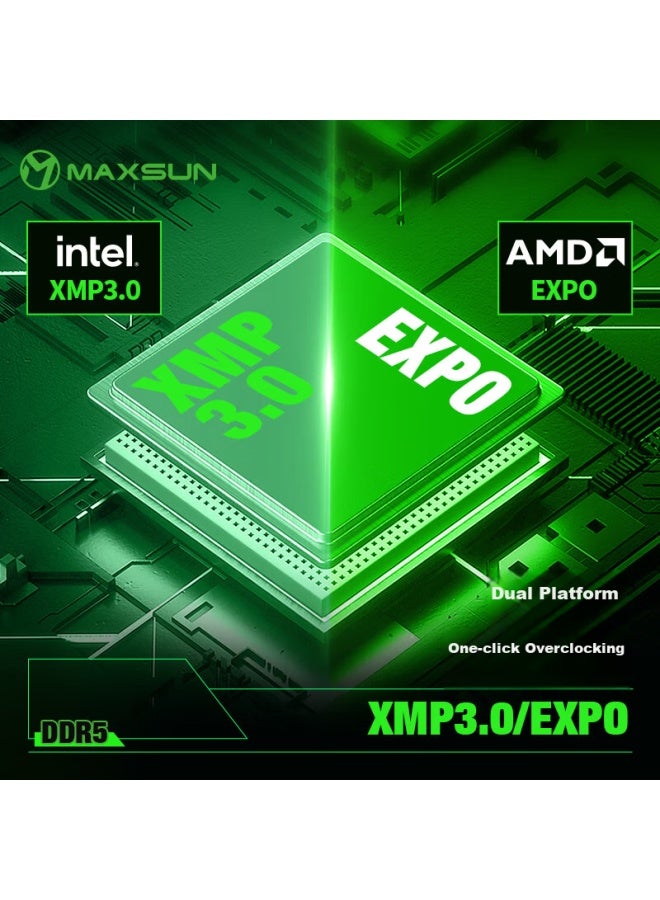 MAXSUN ماكسون 32 جيجابايت (16 جيجابايت × 2) مجموعة ذاكرة ديسكتوب DDR5 5600 مع موزع حرارة سلسلة ميكا ستورم W5 - Image 3