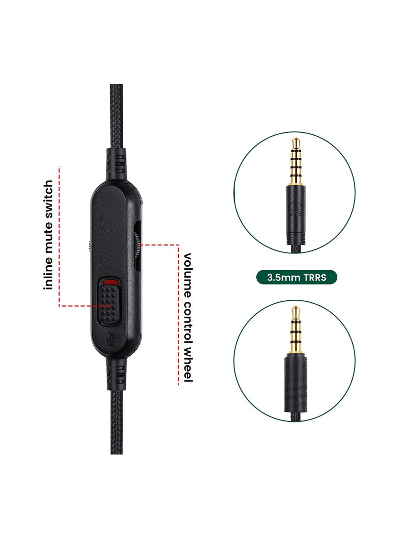 Y&D G Pro X Cord, Detachable Gaming Headset Cable Replacement for Logitech / G433 G233, 3.5mm(1/8") Nylon Braided Wire with Inline Mute Switch and Volume Controller, 6ft Long  - Image 4