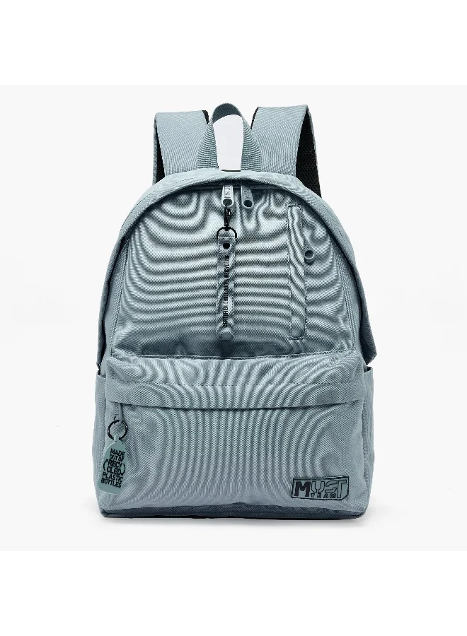 Must 16.5 Inches-Backpack-Monochrome-Sustainable-1 Cmprt (Rpet 900D Pu) Blue \ 32X17X42