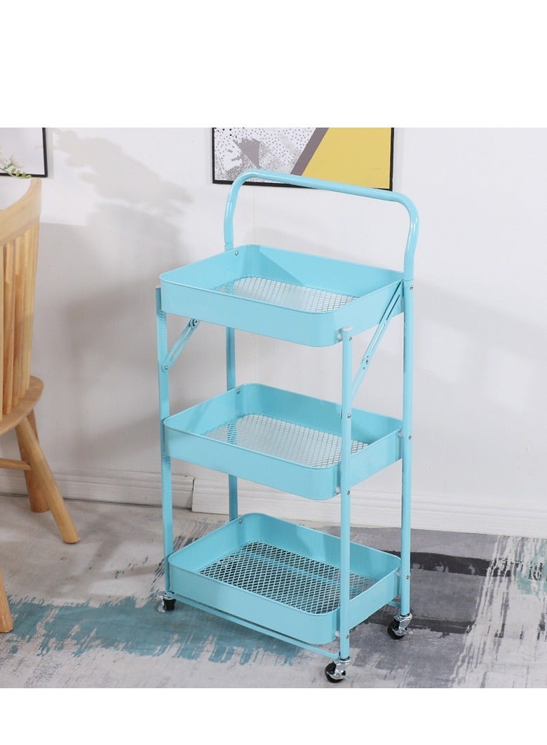 DARIYAH Installation-free Cart Portable Foldable Three-layer Rack for Kitchen and Bathroom Storage Organizer - Image 2