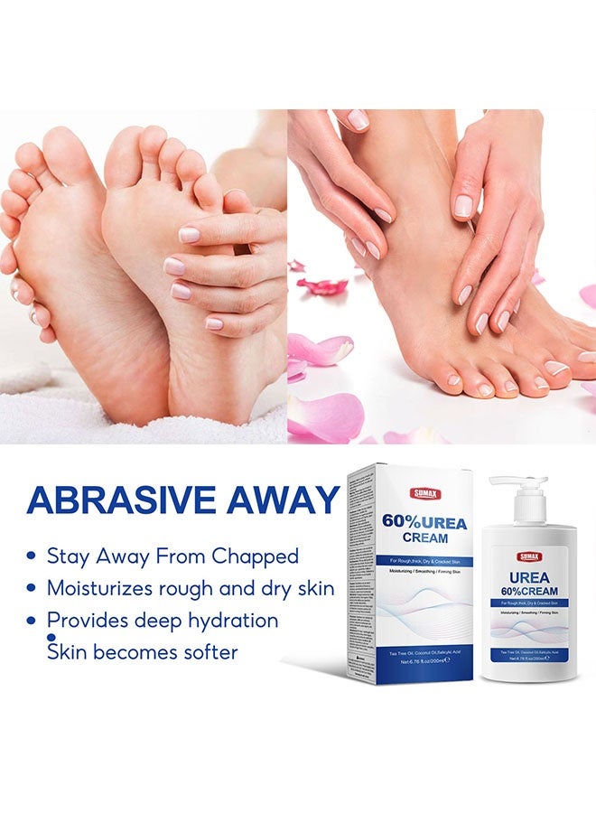 سوماكس كريم يوريا 60٪ 200 مل للبشرة القاسية والسميكة والجافة والمتكسورة ، ترطيب ، تسليم وتثبيت الجلد ، العناية بالجسم ، علاج القدم - Image 3