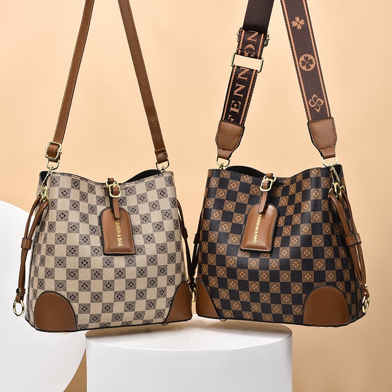 Popular Women'S Bag 2022 New Internet Red Retro Printing Women'S Bucket Bag Trembles Live Shoulder Bag - Image 4