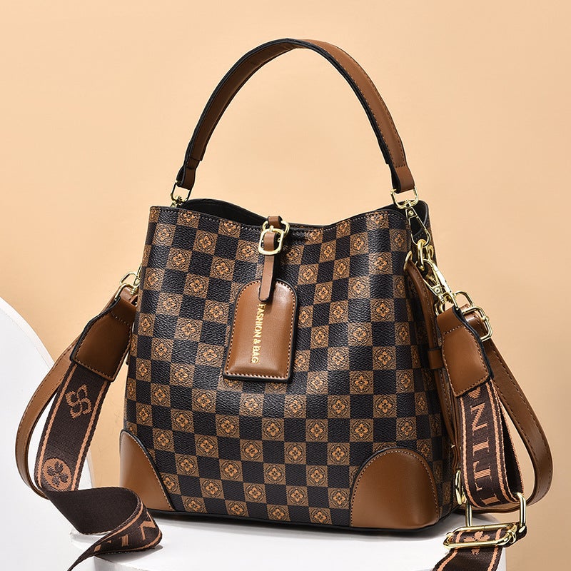Popular Women'S Bag 2022 New Internet Red Retro Printing Women'S Bucket Bag Trembles Live Shoulder Bag - Image 3