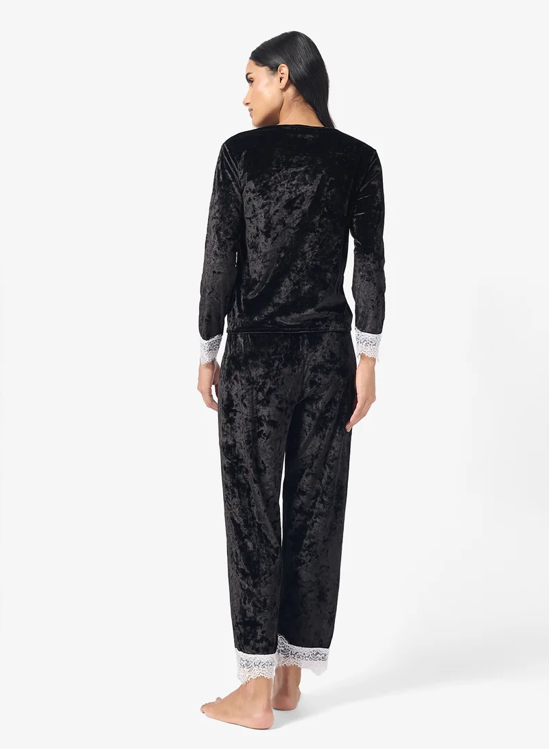 Ginger Cozy Velour Loungewear Pyjama Set