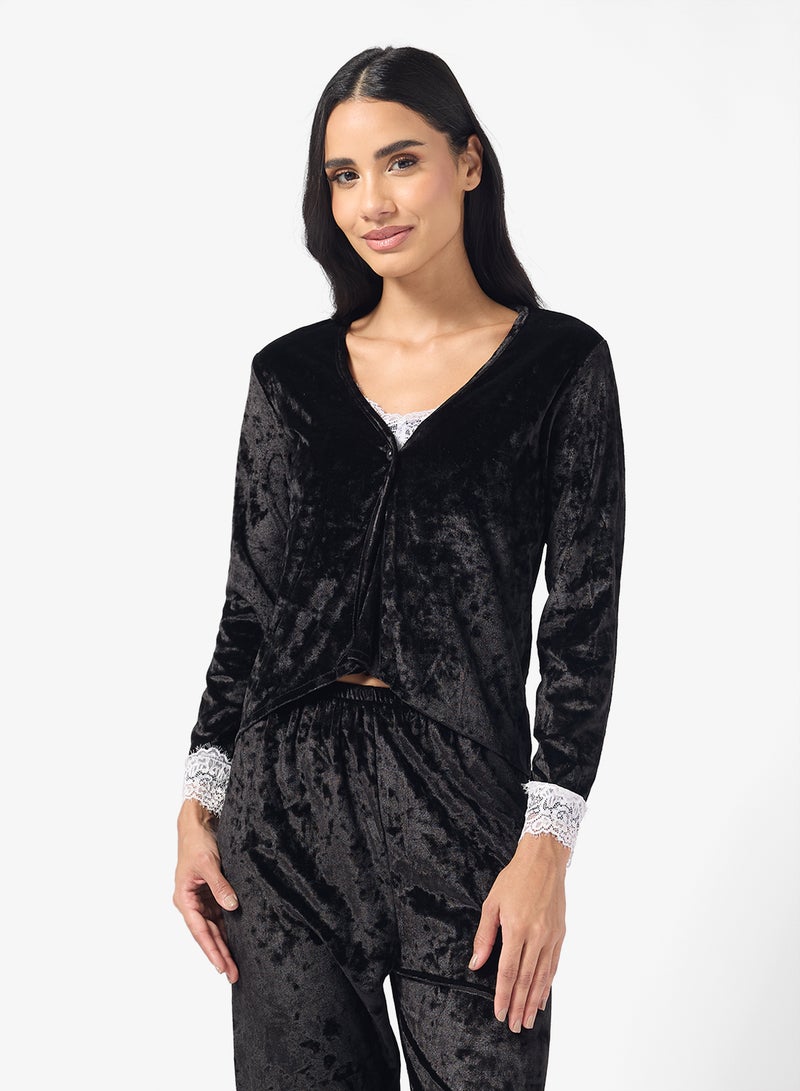 جينجر طقم بيجامة مخملي مريح - Image 4