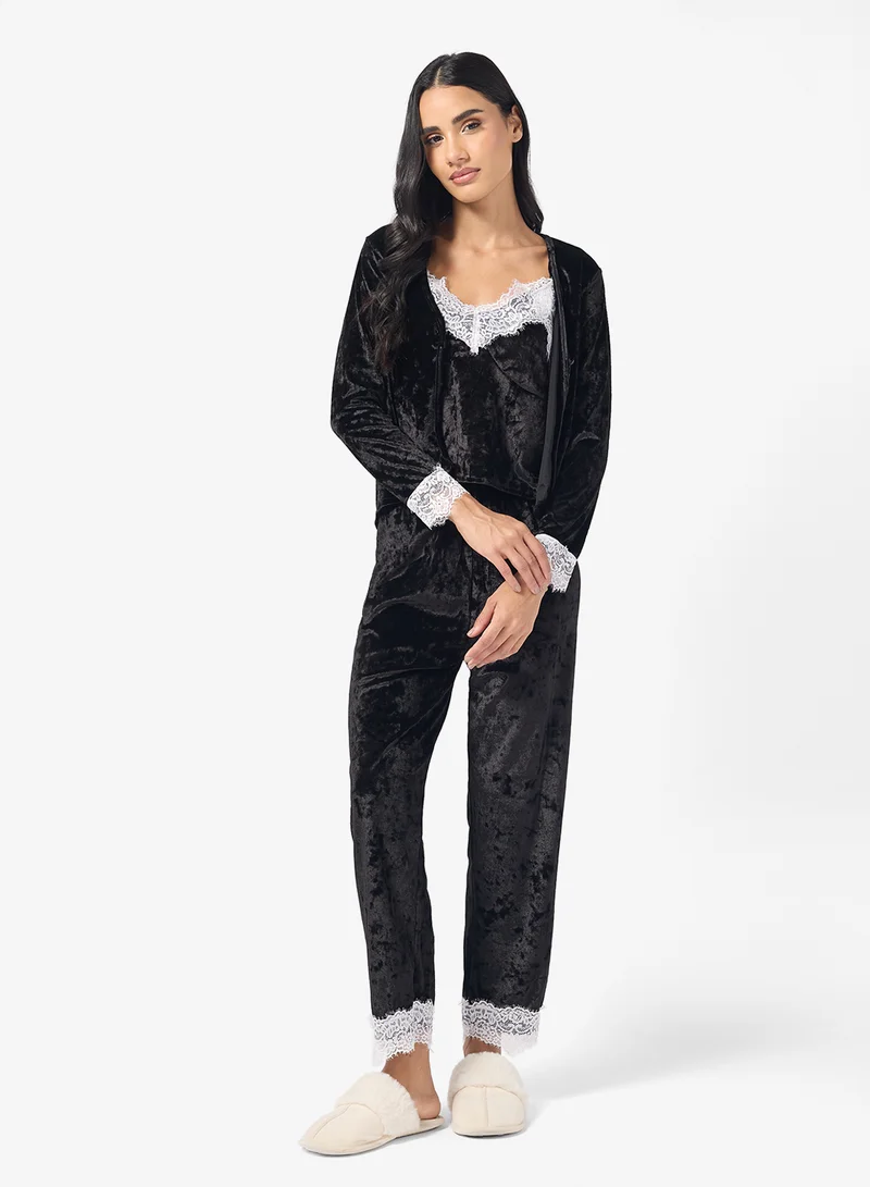 Ginger Cozy Velour Loungewear Pyjama Set