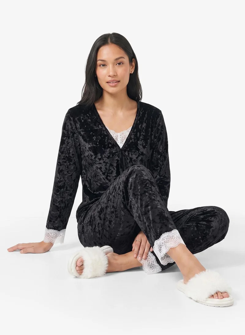 Ginger Cozy Velour Loungewear Pyjama Set