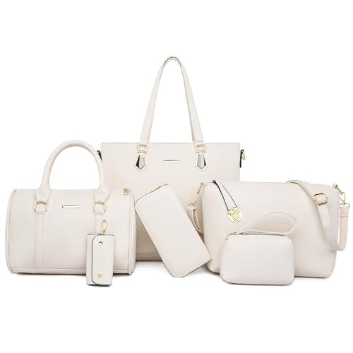 2E-youth Designer Purses and Handbags for Women Satchel Shoulder Bag Tote Top Handle Bag (3c-beige) - Image 1