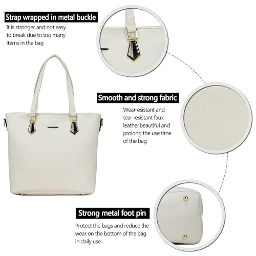 2E-youth Designer Purses and Handbags for Women Satchel Shoulder Bag Tote Top Handle Bag (3c-beige) - Image 5