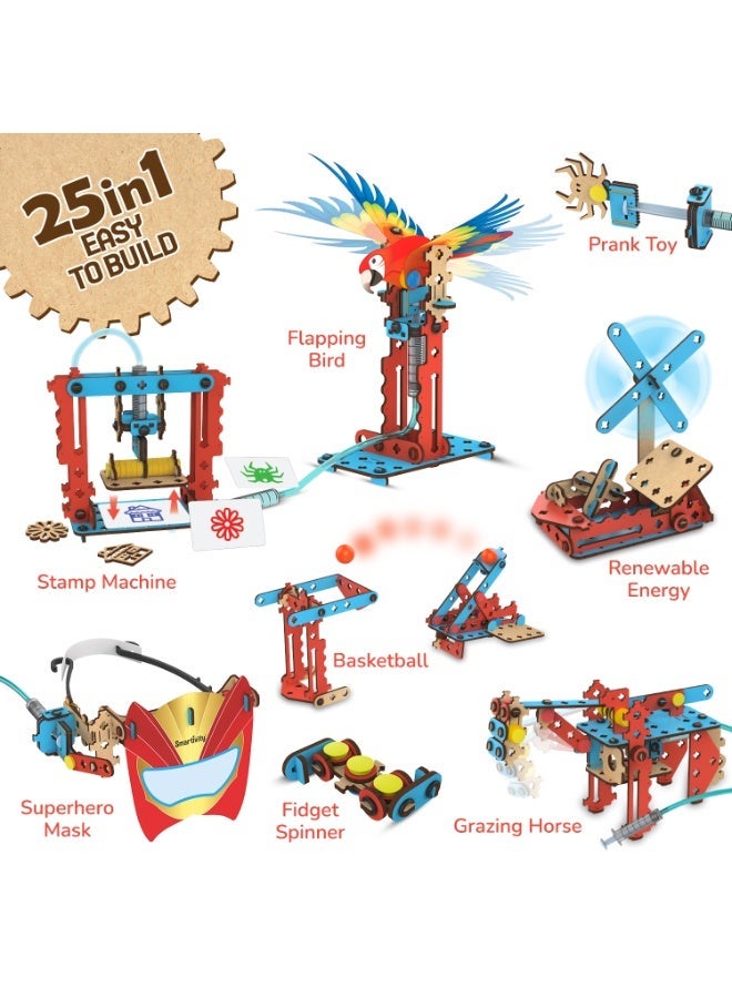 Smartivity Multi Builds : Hydraulics Kit DIY STEM Educational Toy Kit for Kids Age 6+ | Wooden Learning Toy | Build & Play | Gift for Boys & Girls - Image 3