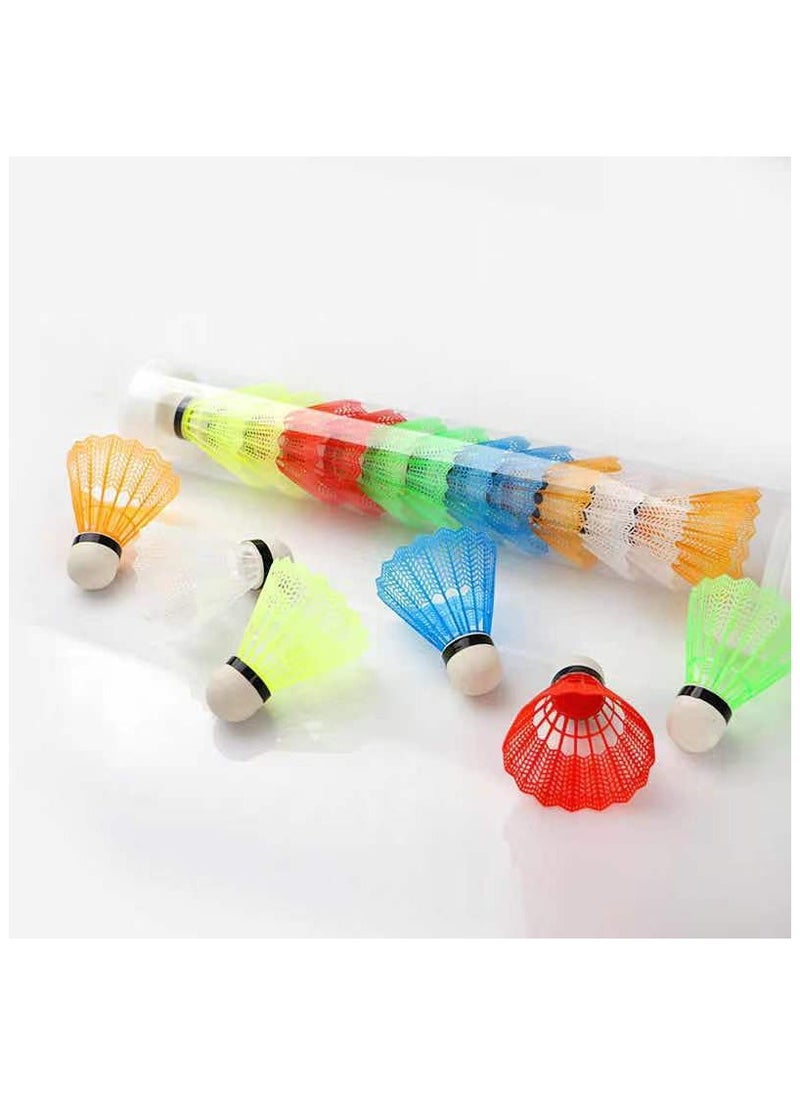 Generic Pack of 12 Shuttlecocks - Coloured Badminton Shuttlecocks, Fun Garden Game, Lightweight Nylon and Plastic Shuttlecocks, For indoor and Outdoor Badminton  - Image 1